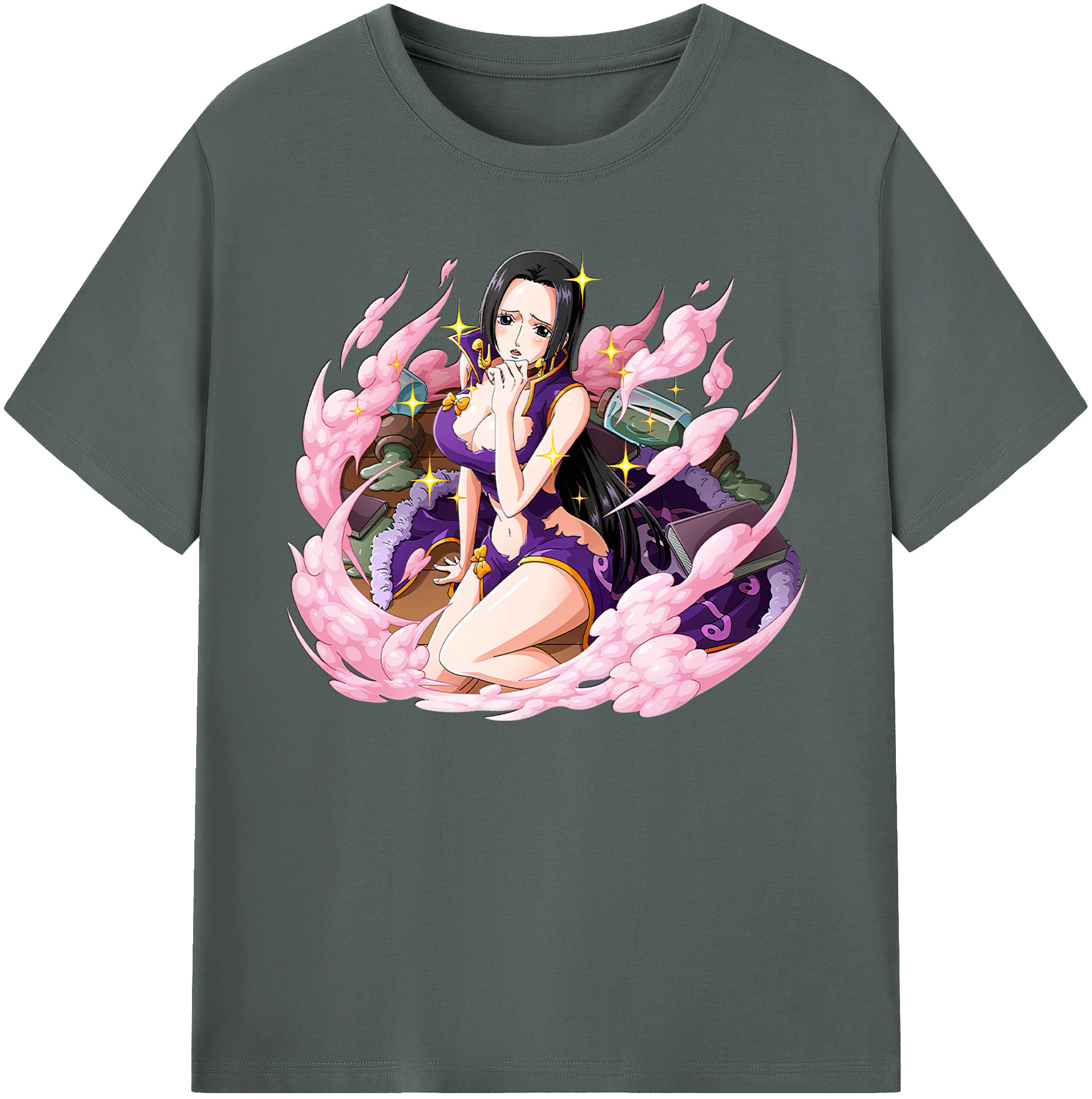 ワンピース ボア・ハンコック ONE PIECE Boa·Hancock 綿100％ メンズ半袖Tシャツ｜肌触りやわらか＆通気性